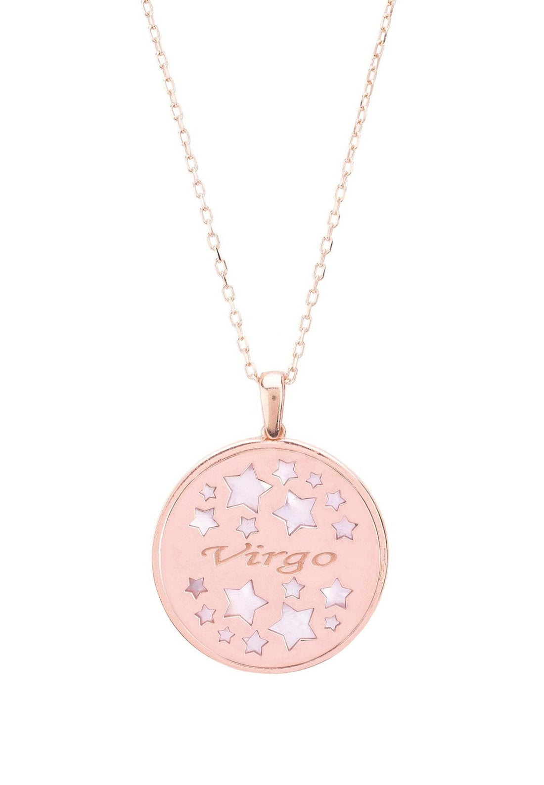 Zodiac Mother of Pearl Gemstone Star Constellation Pendant Necklace Virgo