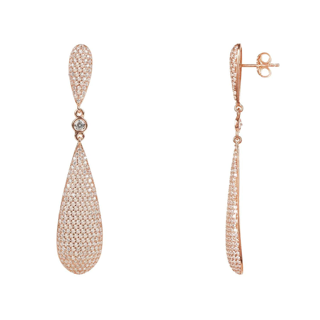 Latelita Long Drop Earrings Rosegold