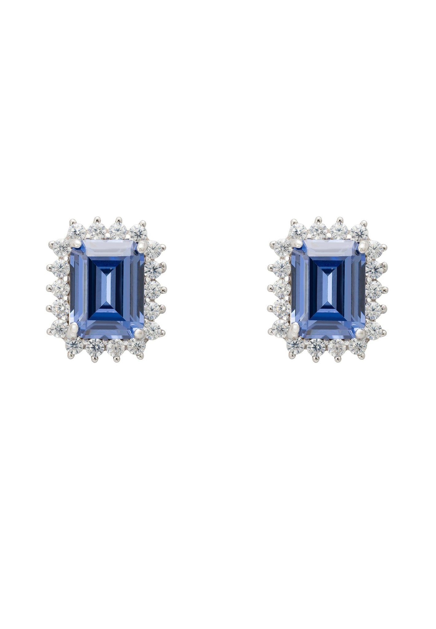 Elena Gemstone Stud Earrings Tanzanite Silver