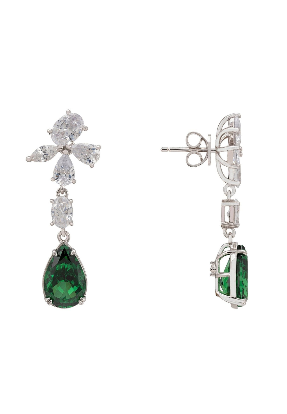 Isabella Drop Earrings Silver Peridot