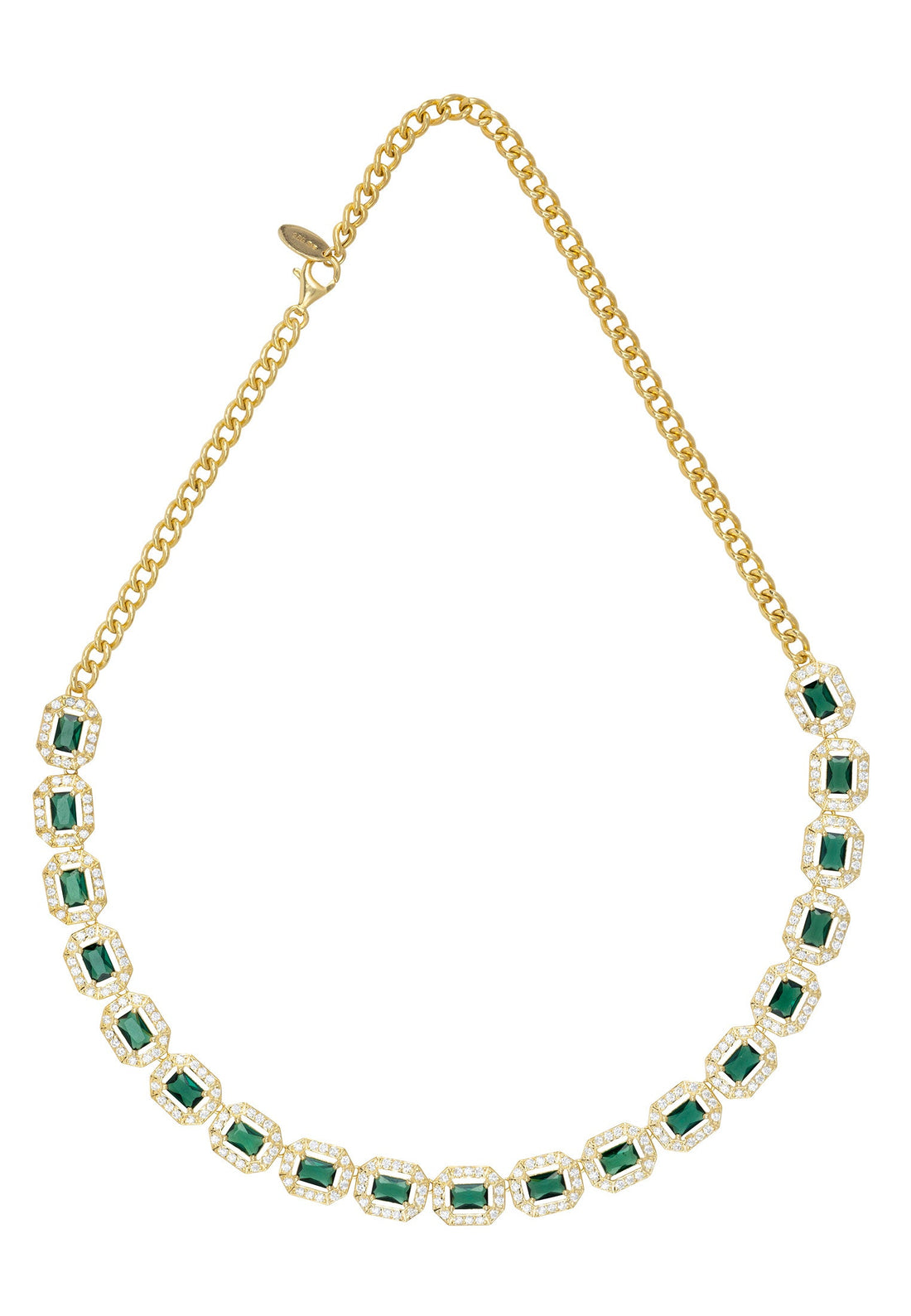 Whistledown Emerald Gemstone Necklace Gold