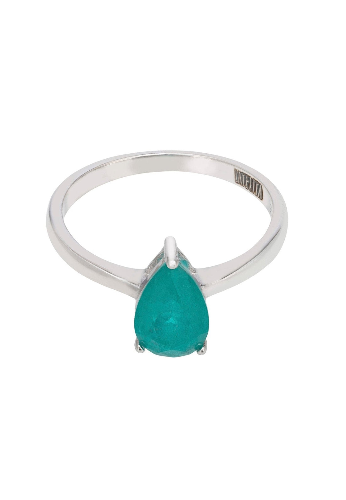 Catherine Teardrop Paraiba Tourmaline Cocktail Ring Silver