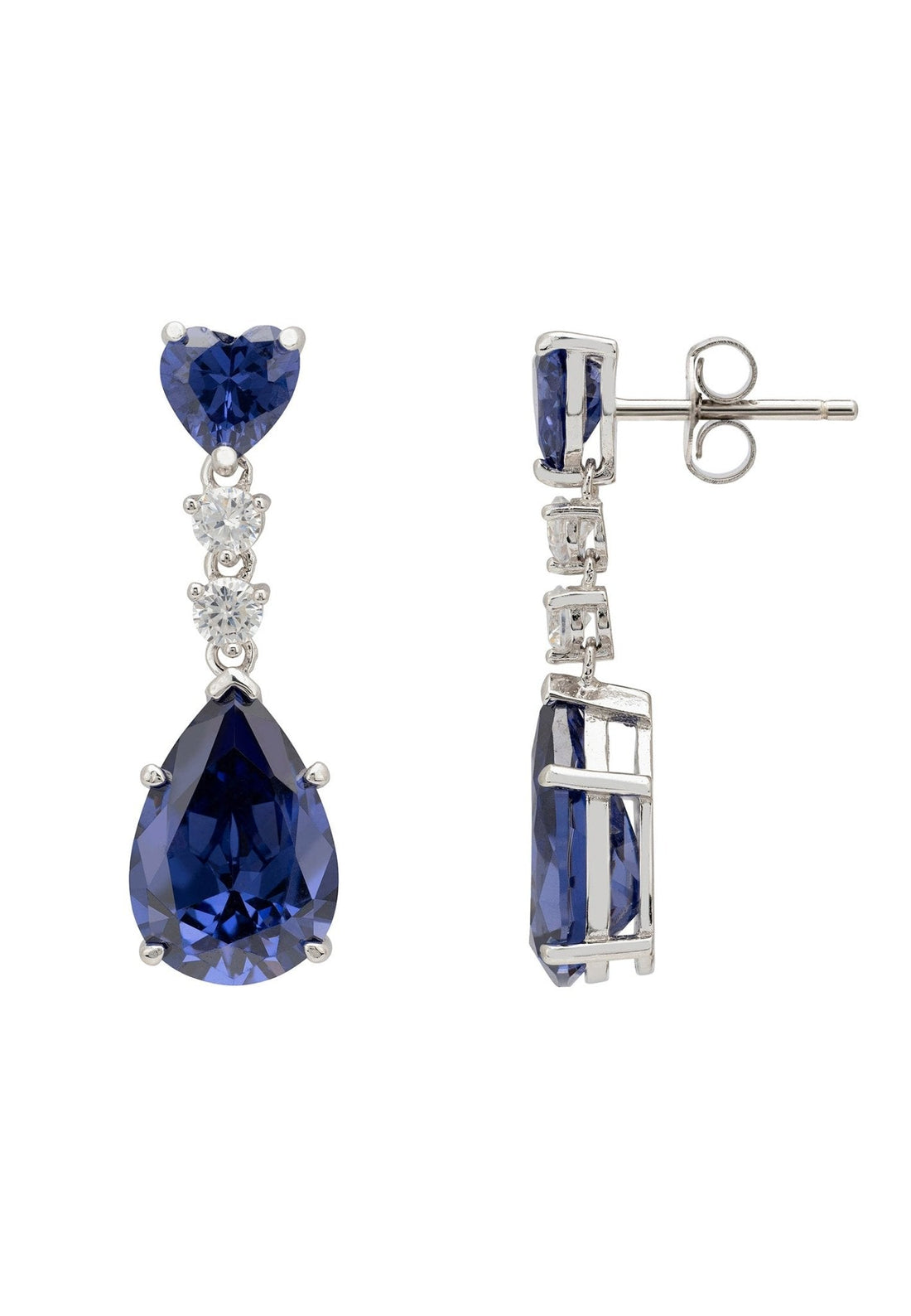 Augusta Tanzanite Teardrop Earrings Silver