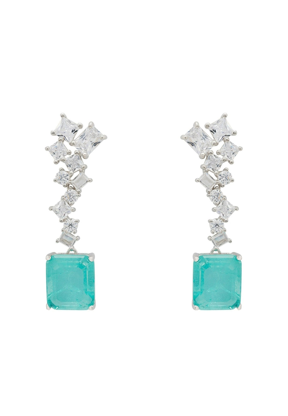 Diana Paraiba Tourmaline Drop Earrings Silver