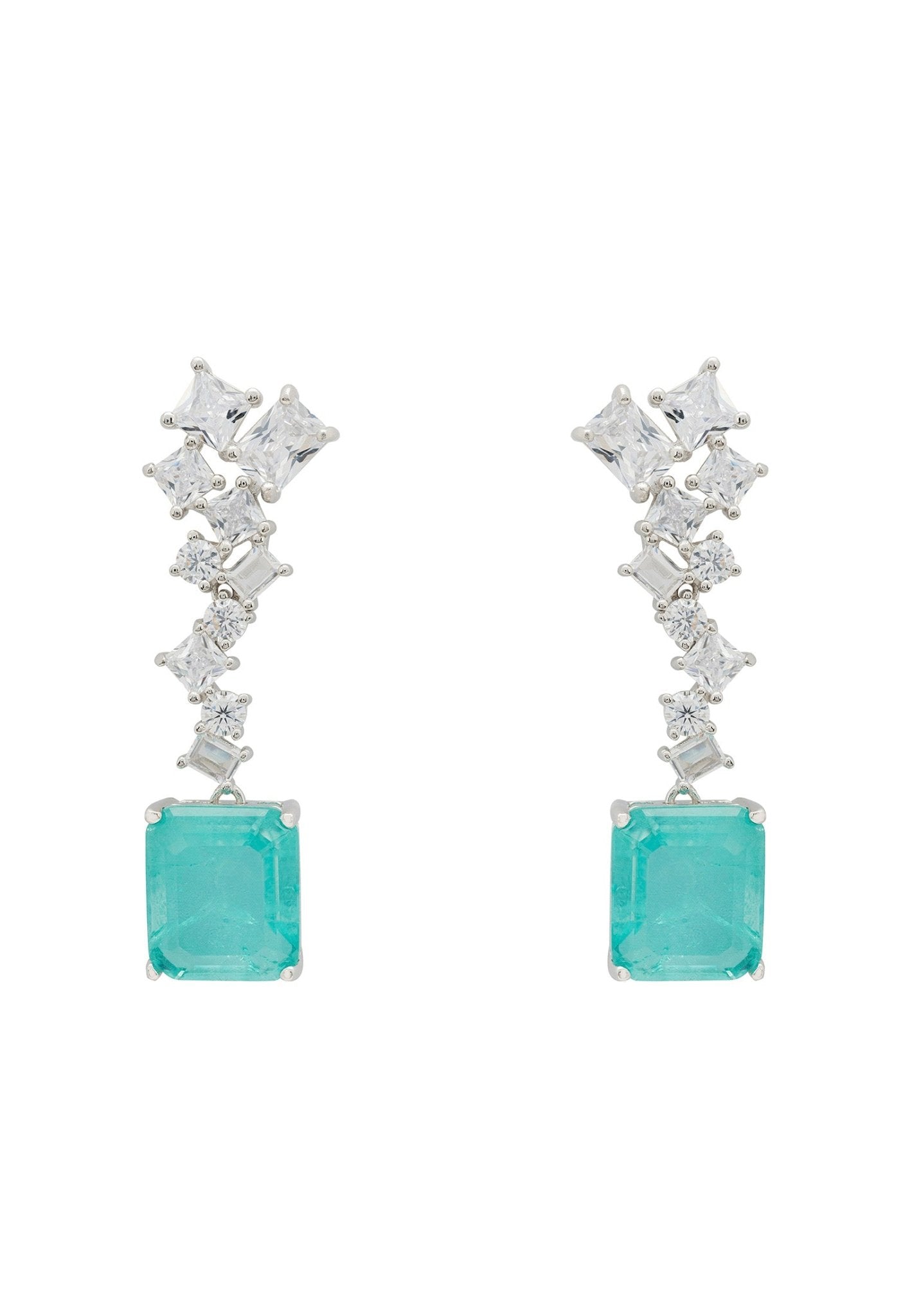 Diana Paraiba Tourmaline Drop Earrings Silver