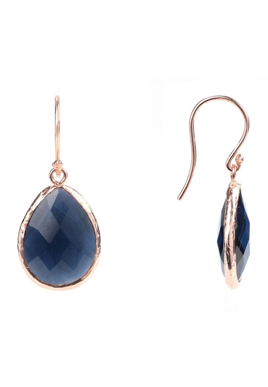 Petite Drop Earrings Sapphire Hydro Rosegold