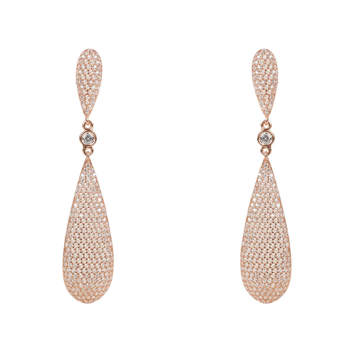 Latelita Long Drop Earrings Rosegold