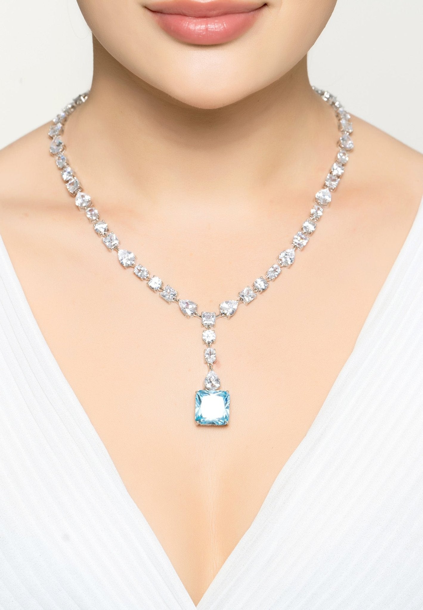 Penelope Blue Topaz Statement Necklace Silver