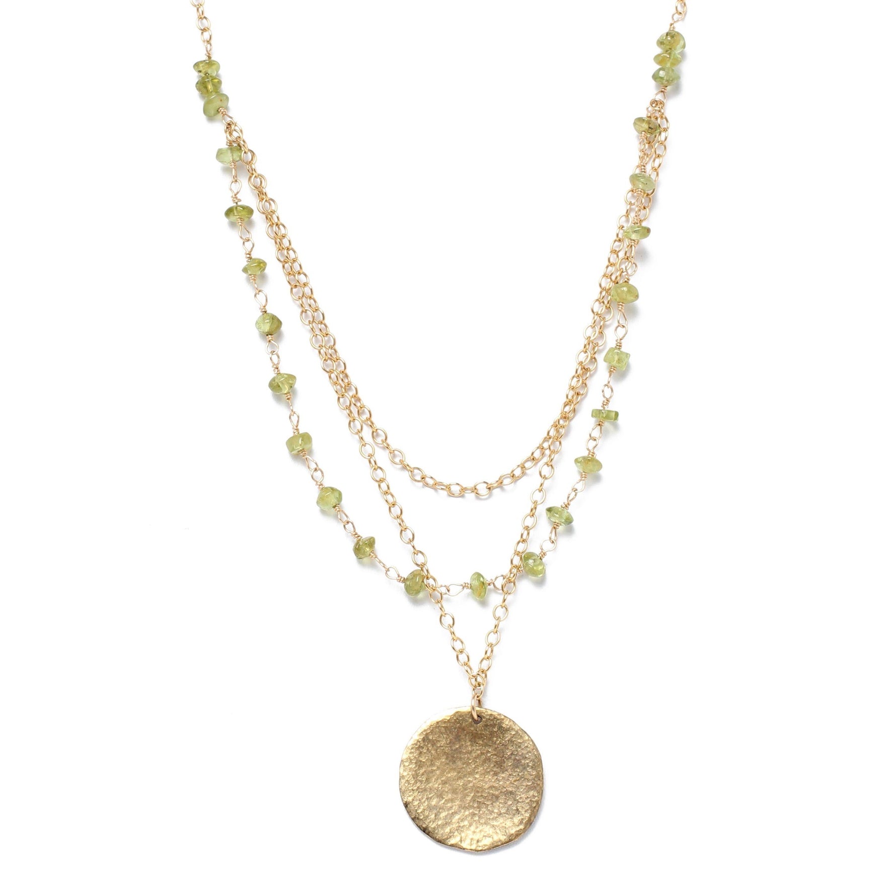 Triple Strand Peridot Necklace