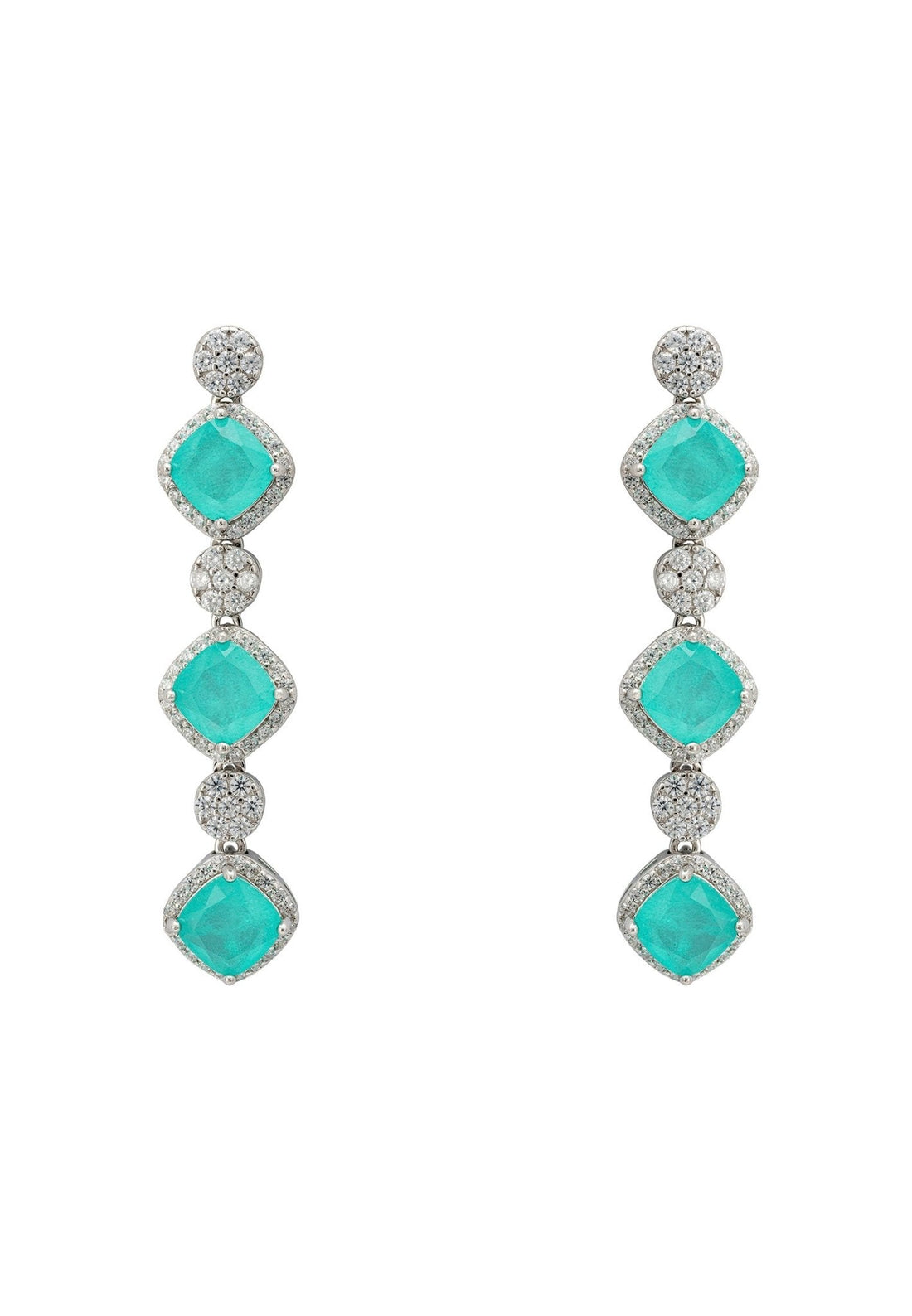 Elena Drop Earrings Paraiba Tourmaline Silver