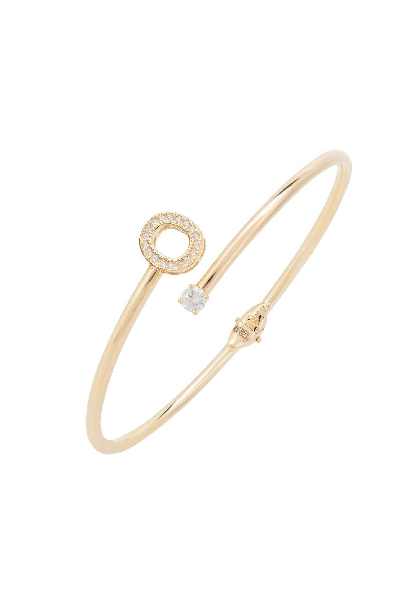 Gold Initial Bangle 