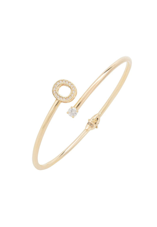 Gold Initial Bangle 