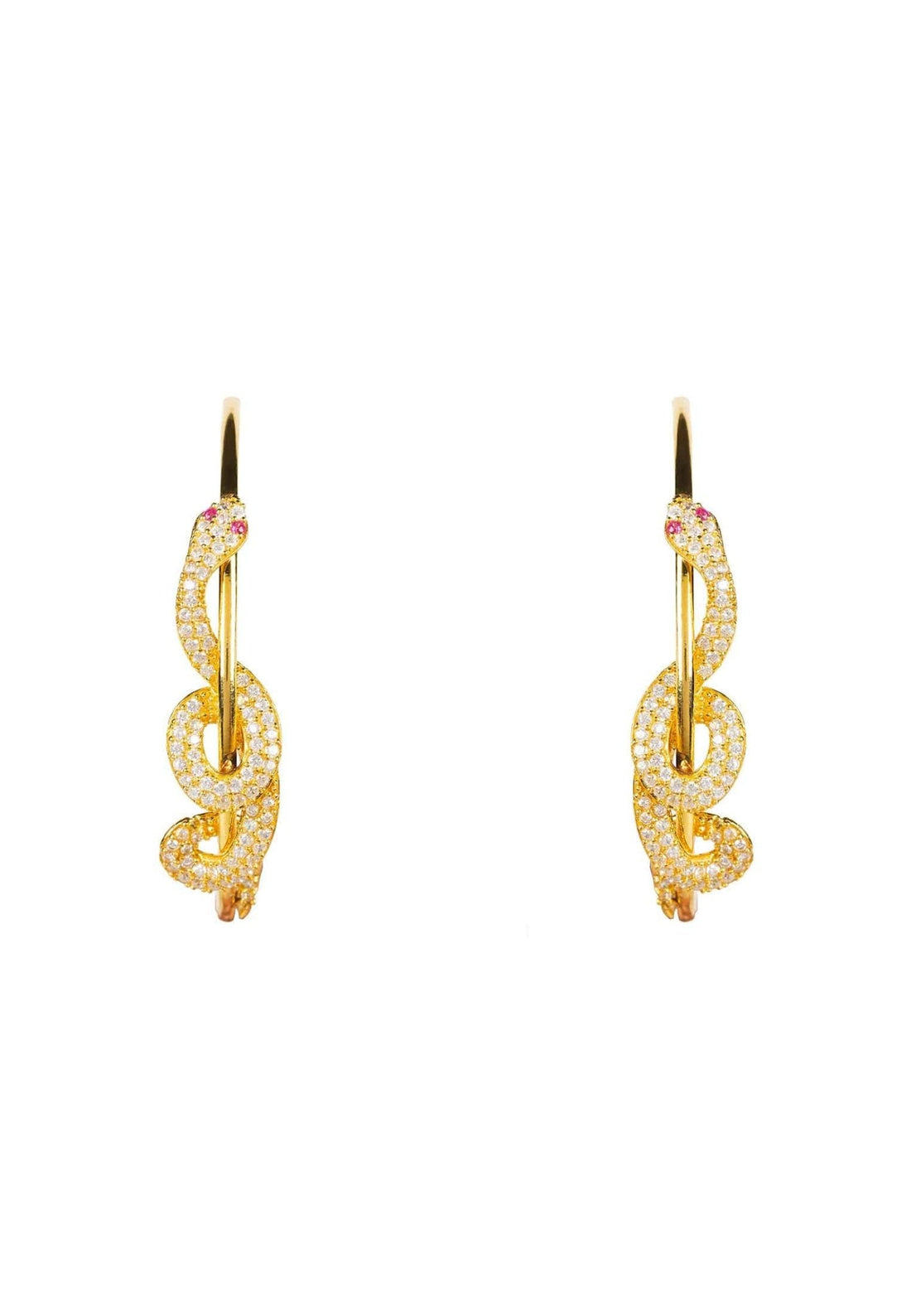 Cleopatra Serpent Snake Hoop Earrings Gold