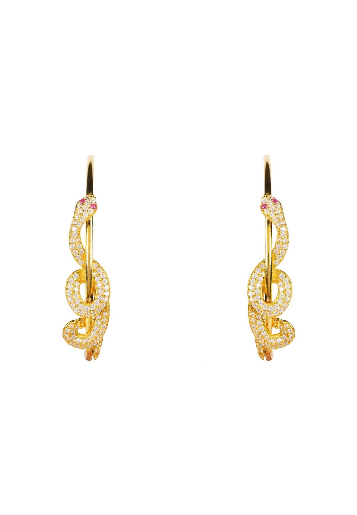 Cleopatra Serpent Snake Hoop Earrings Gold