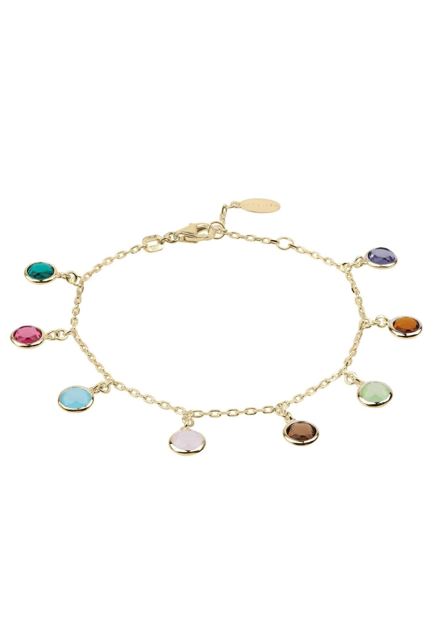 Florence Multi Coloured Gemstone Bracelet Gold