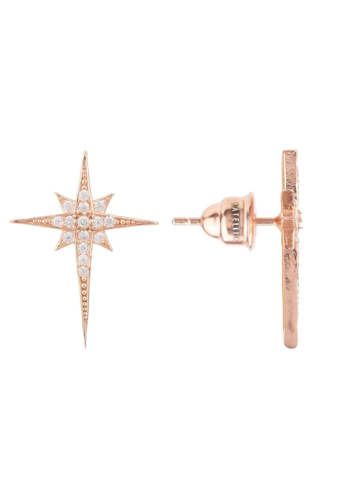 North Star Small Stud Earrings Rosegold