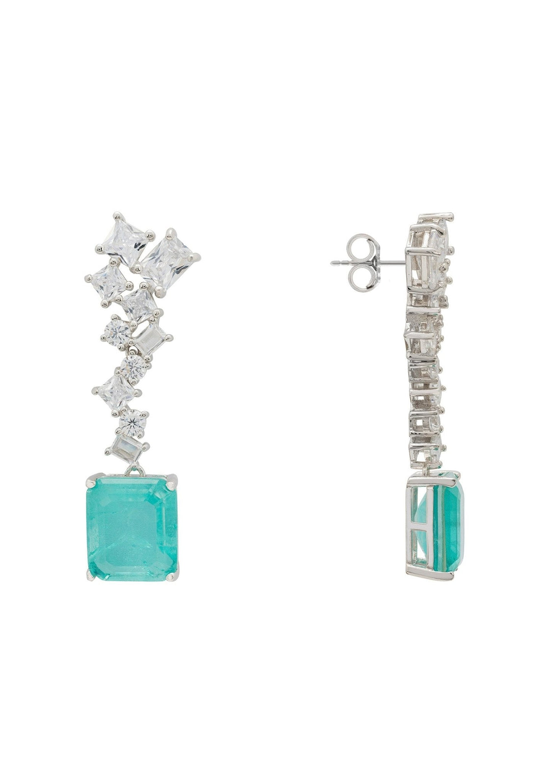 Diana Paraiba Tourmaline Drop Earrings Silver