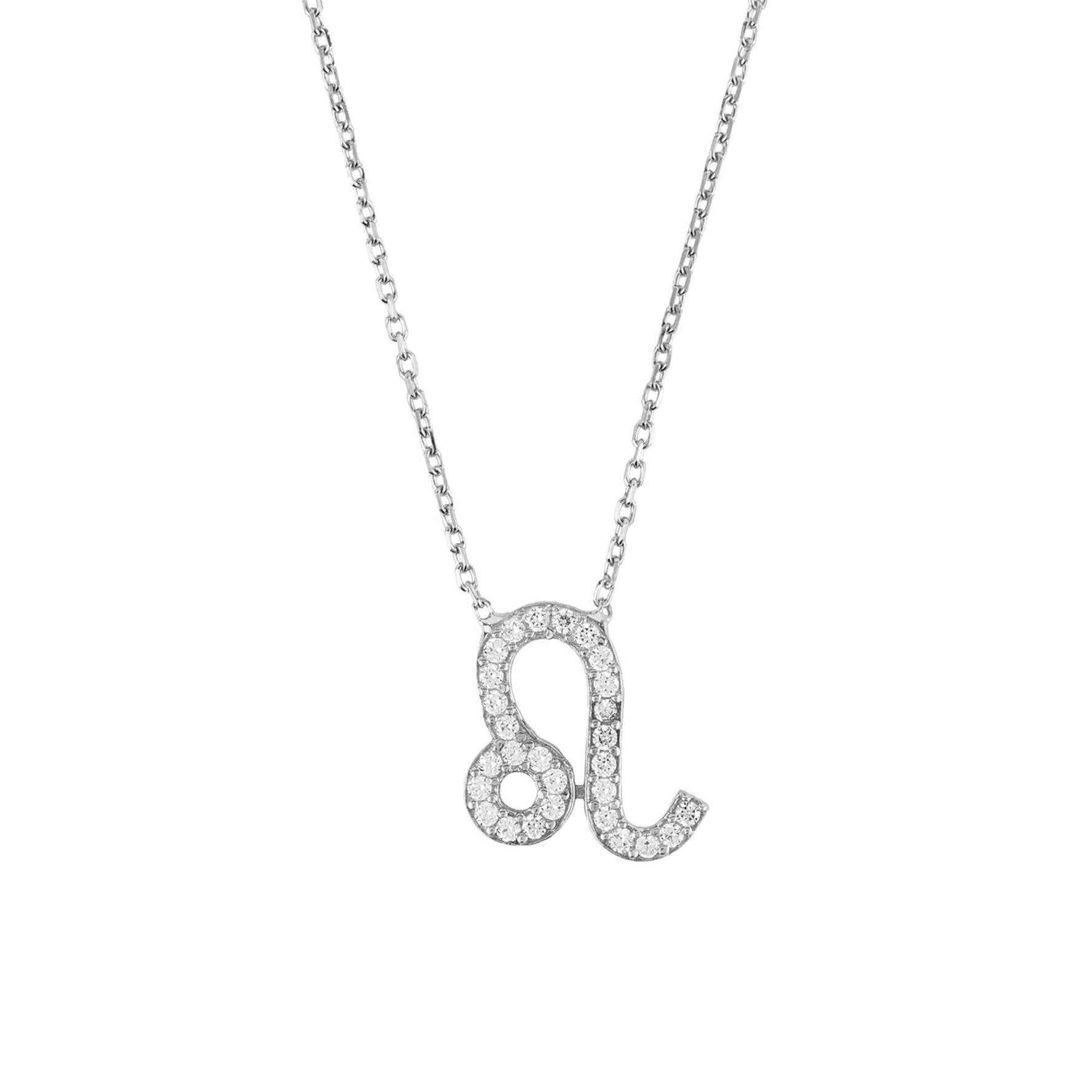 Zodiac Star Sign Pendant Necklace Silver Leo