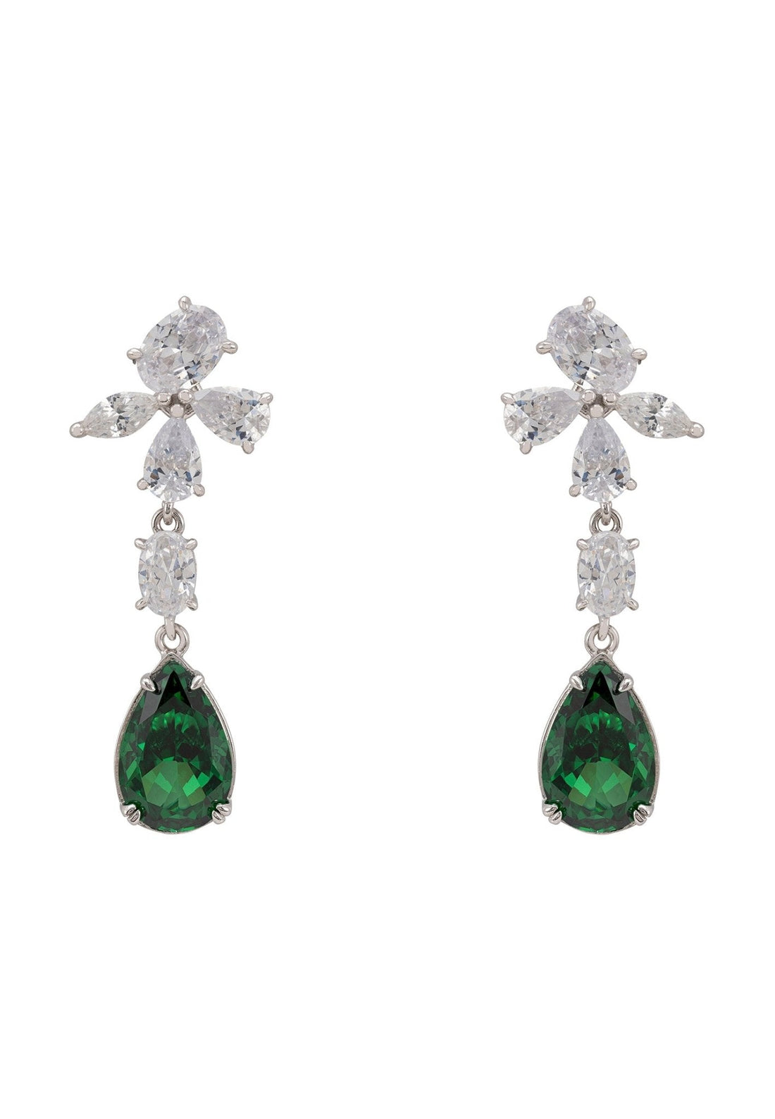 Isabella Drop Earrings Silver Peridot