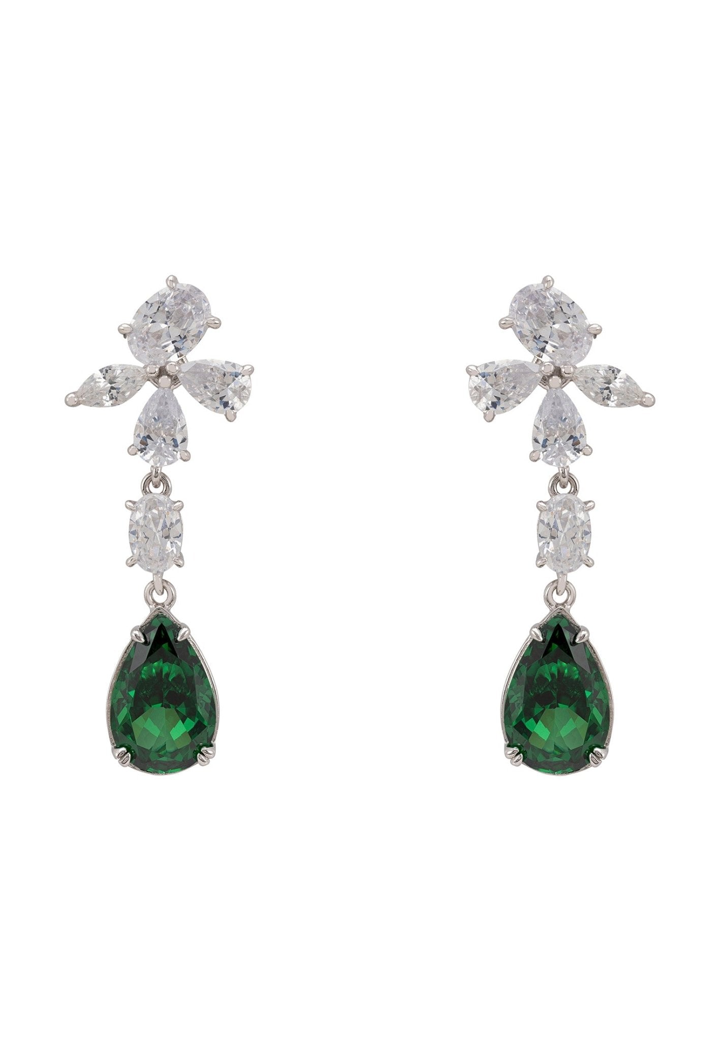 Isabella Drop Earrings Silver Peridot