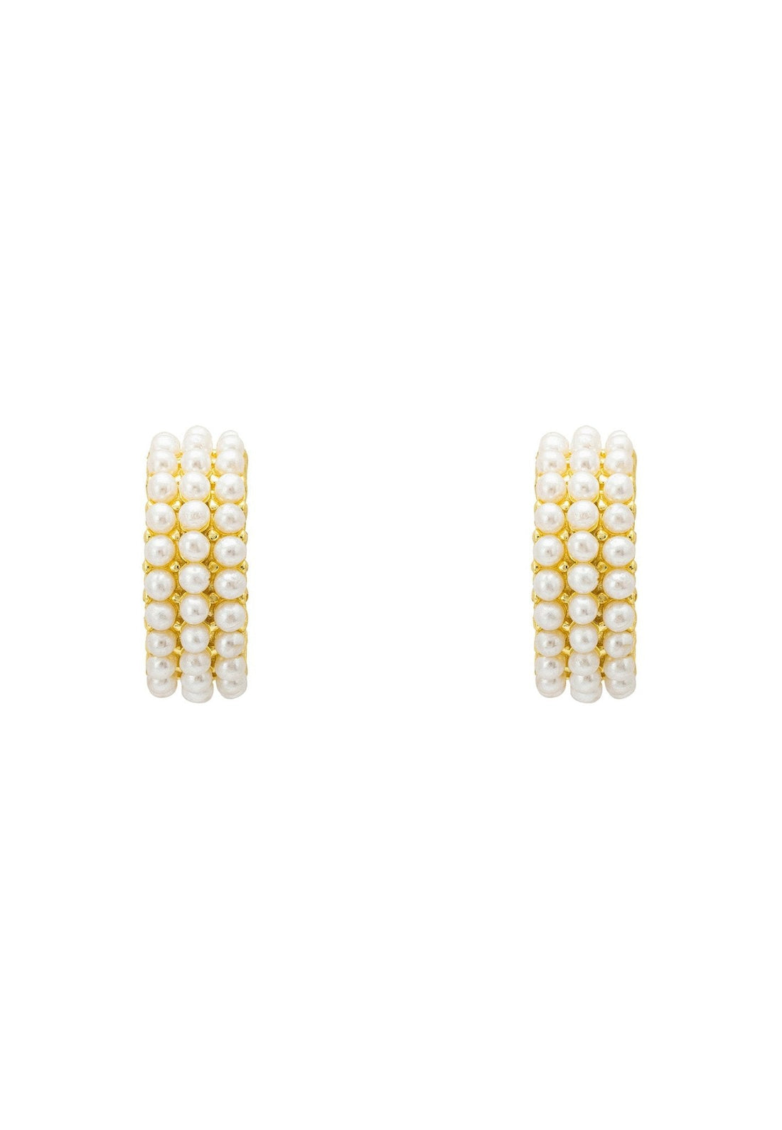 Pearly Queen Hoop Earrings Gold