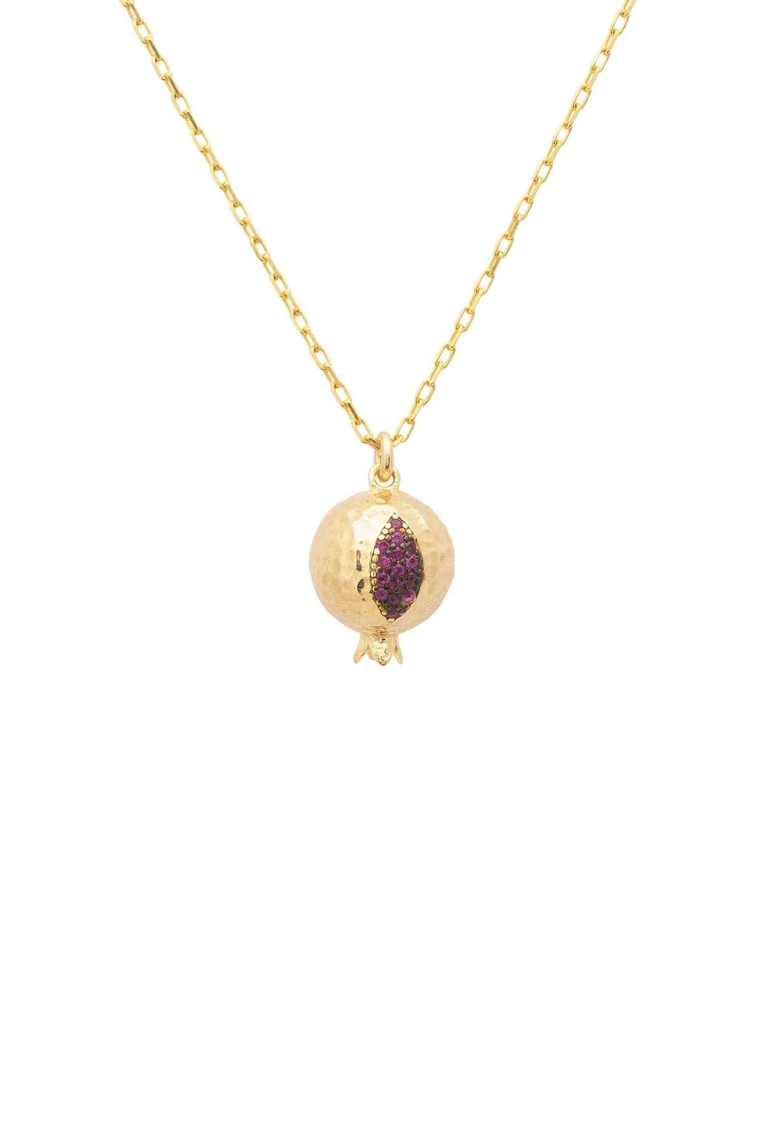 Pomegranate Charm Necklace Gold