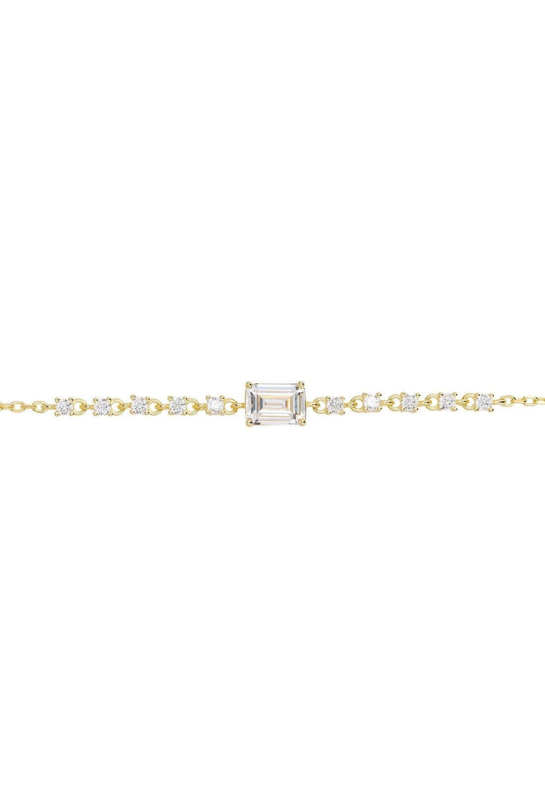 Claudia Gemstone Bracelet Gold Clear Quartz