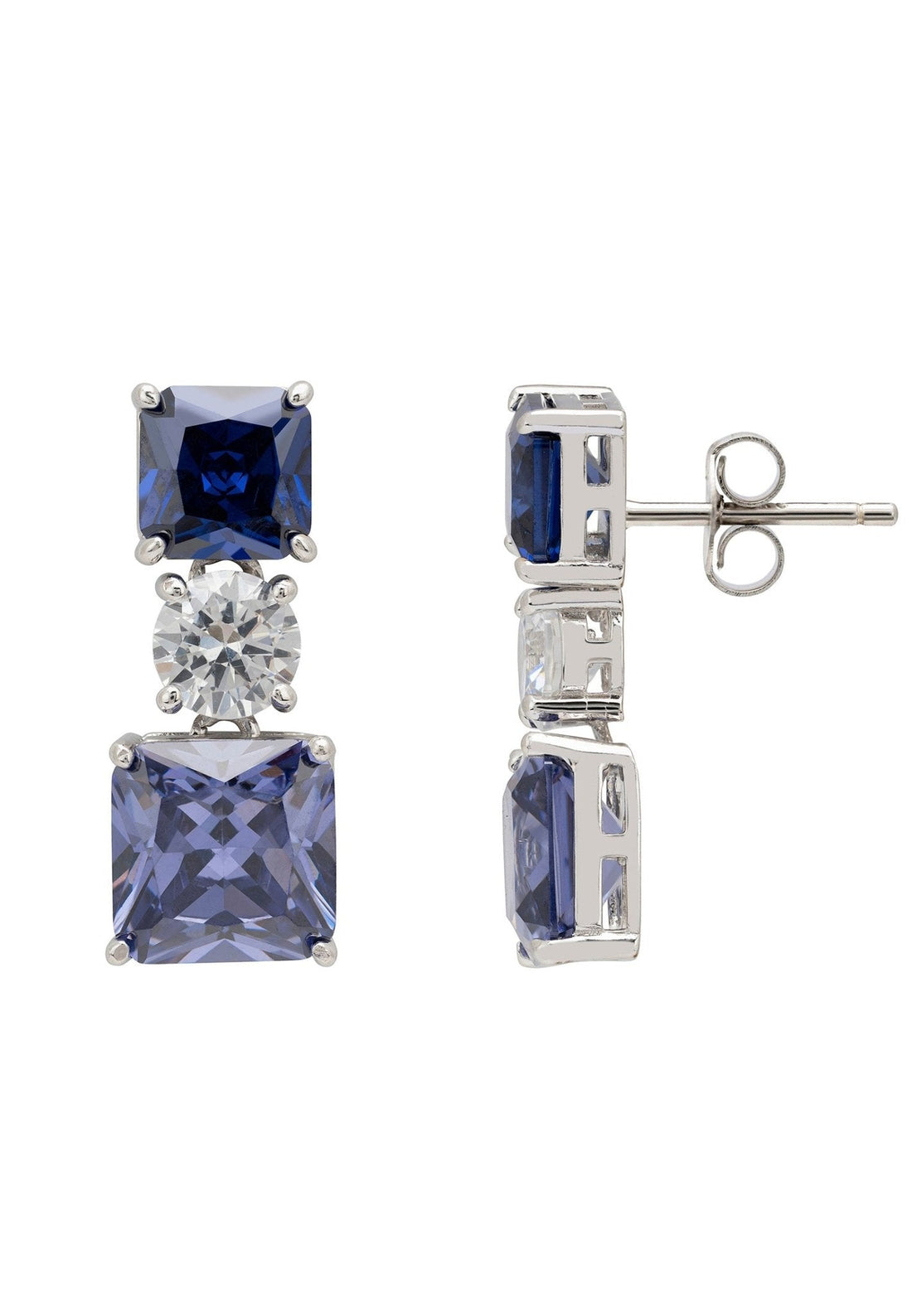 Penelope Drop Earrings Tanzanite Silver