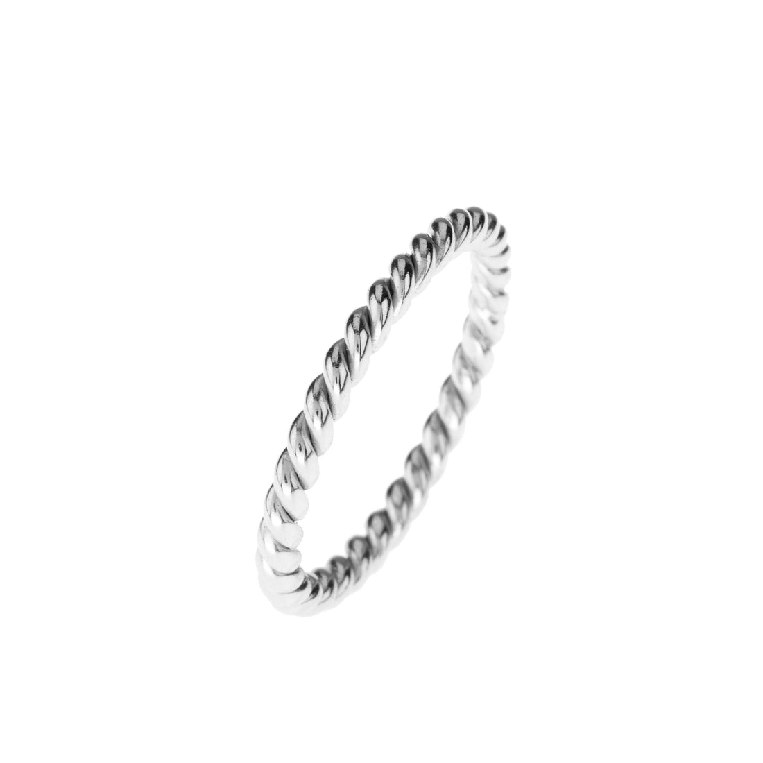 Sample Sale Twisted Flax Stacking Ring Silver Size M