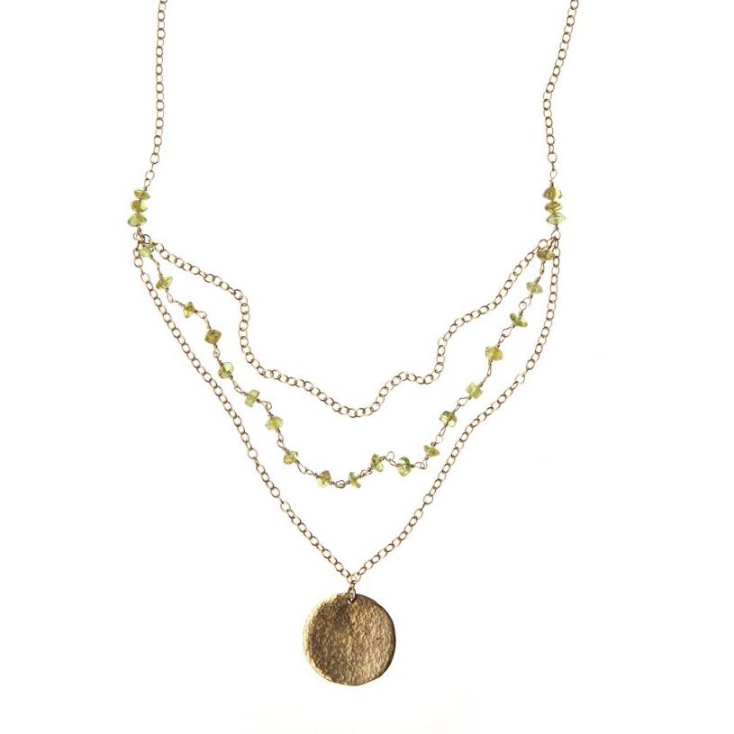 Triple Strand Peridot Necklace