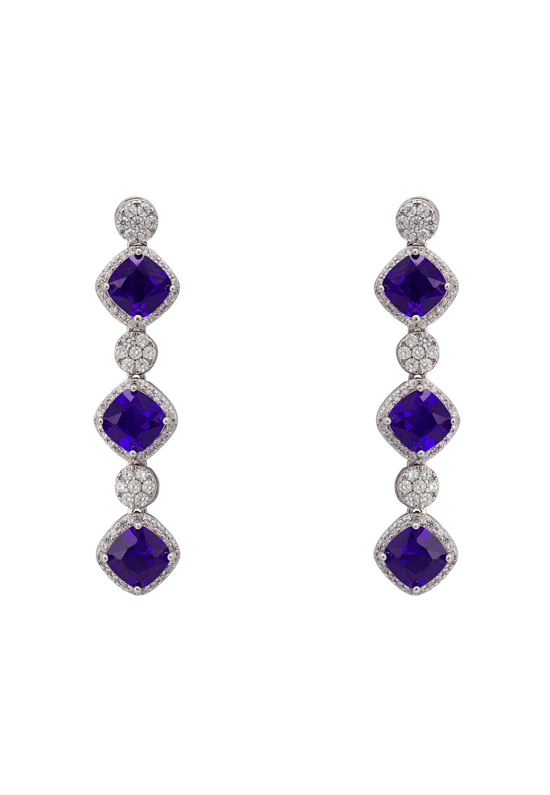 Elena Drop Earrings Tanzanite Silver