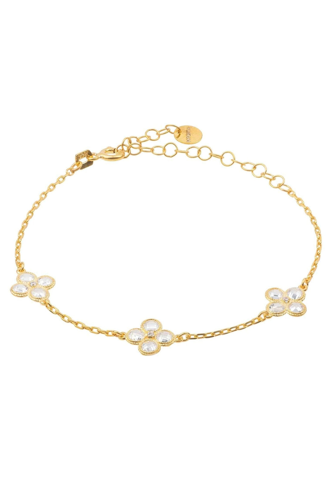 Flower Clover Triple Bracelet Gold