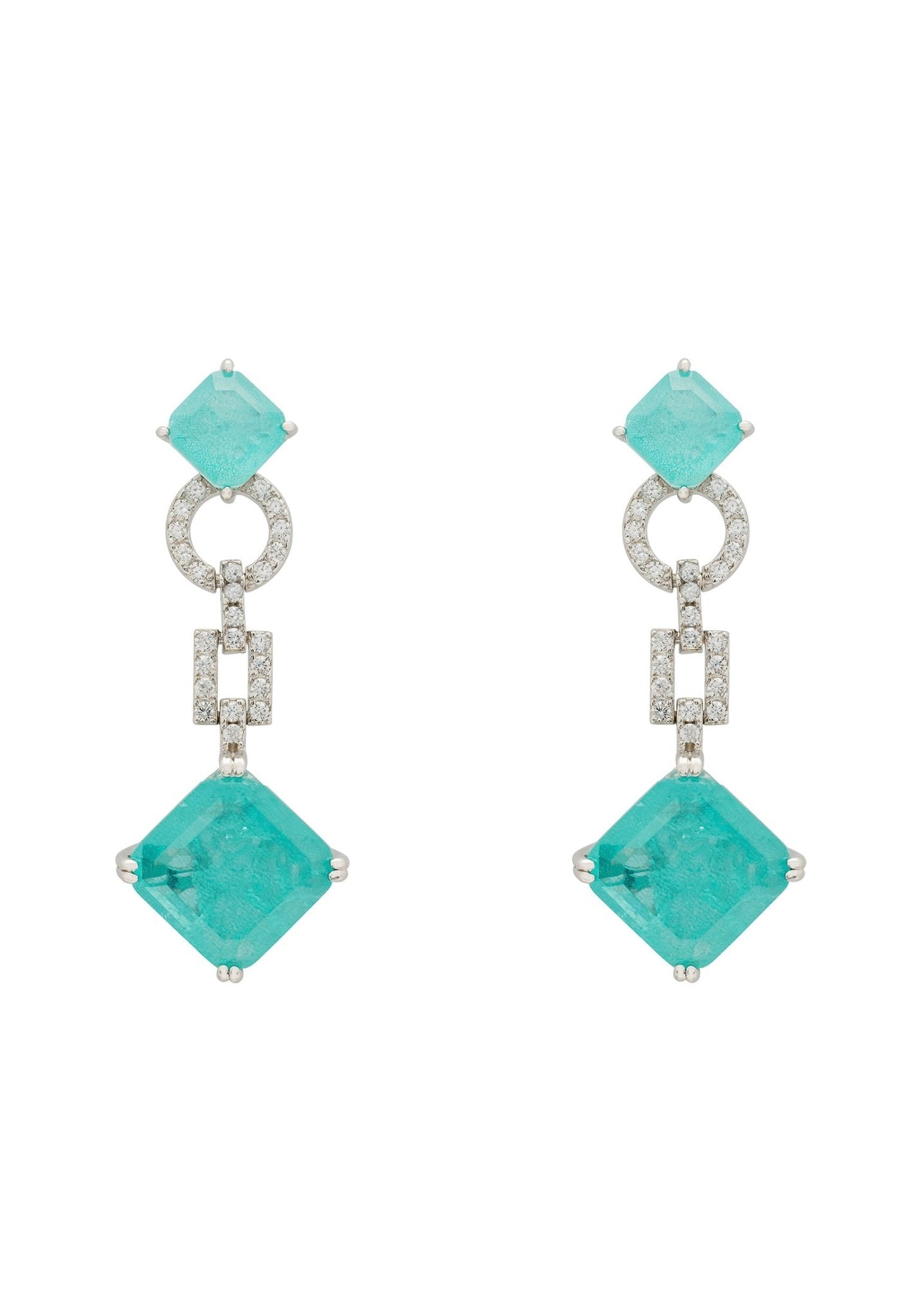 Noor Paraiba Tourmaline Drop Earrings Silver