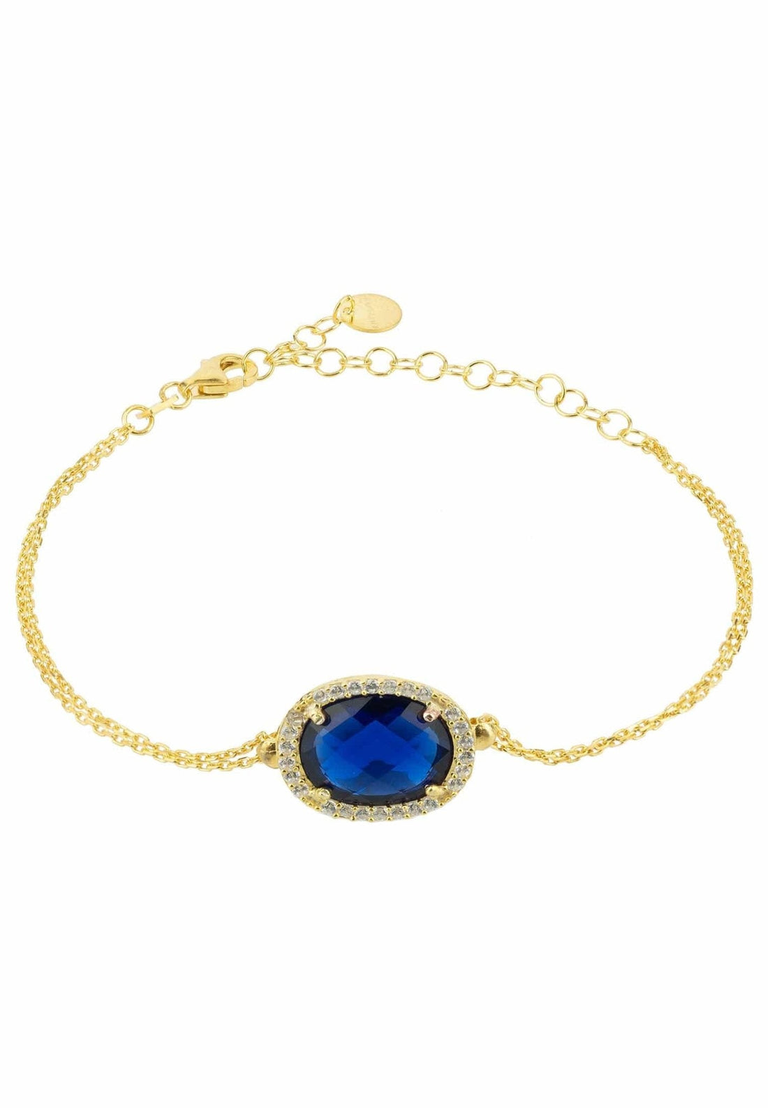 Beatrice Oval Gemstone Bracelet Gold Sapphire Hydro