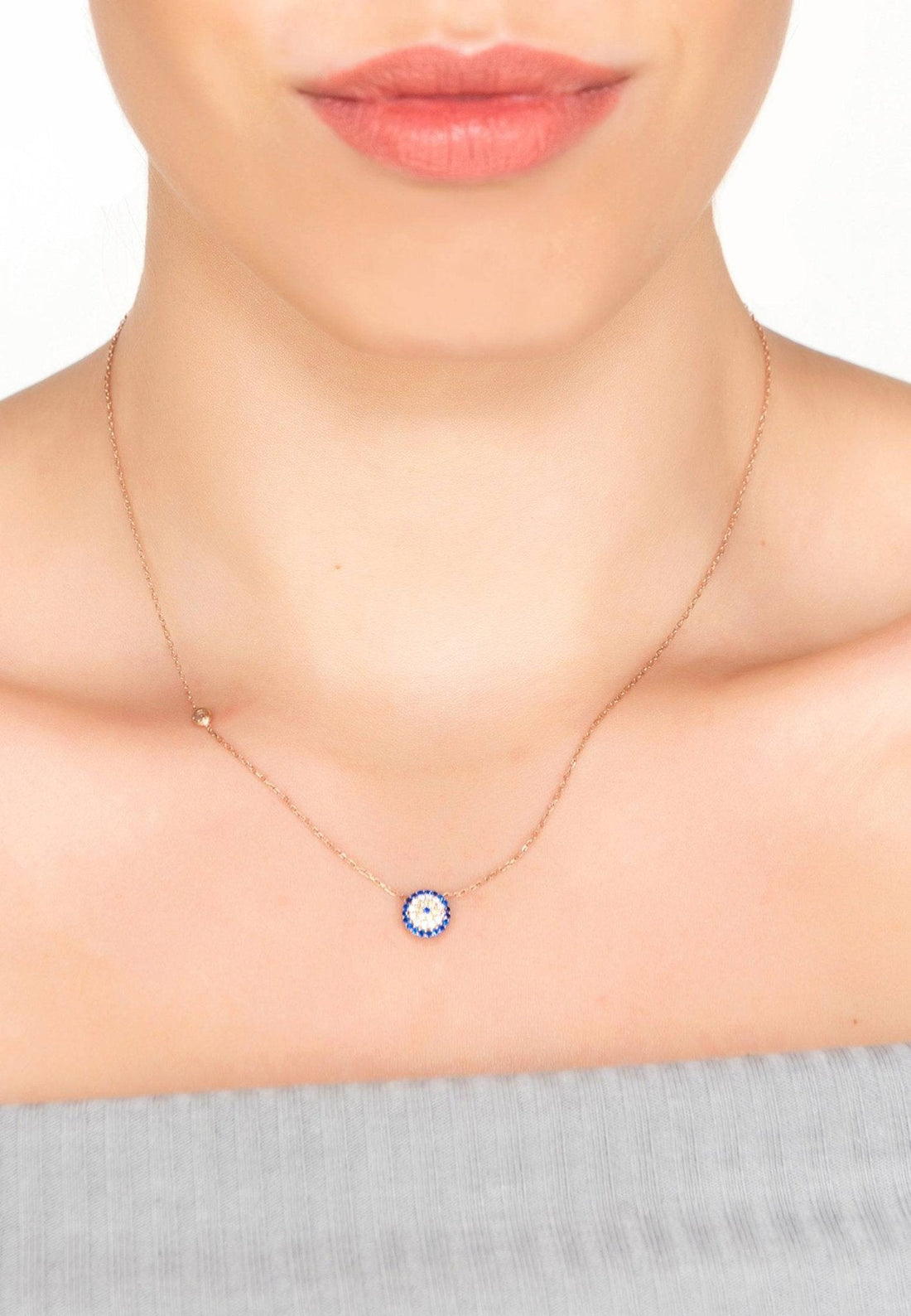 Evil Eye Necklace Rosegold