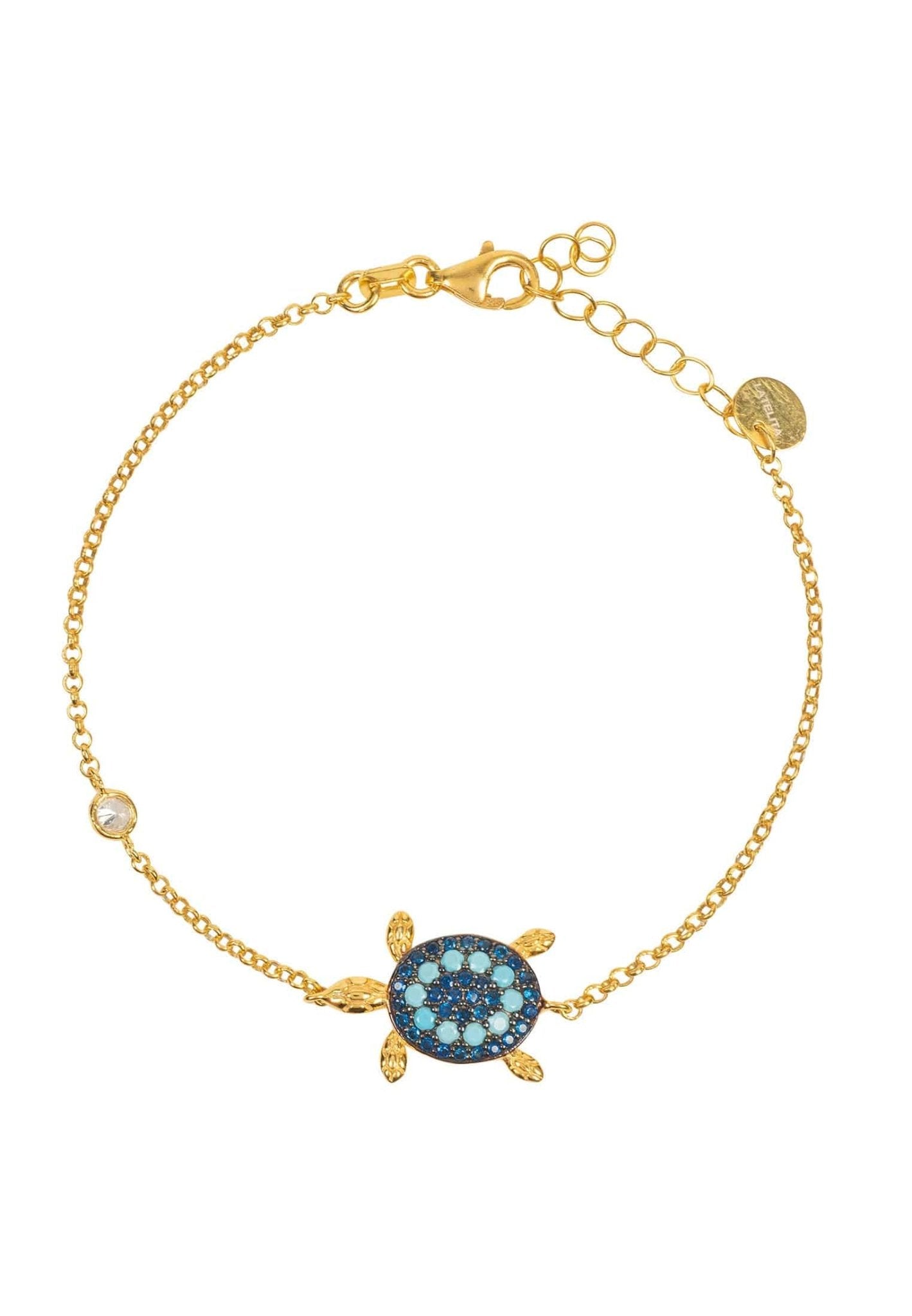 Turtle Turquoise Blue Bracelet Gold