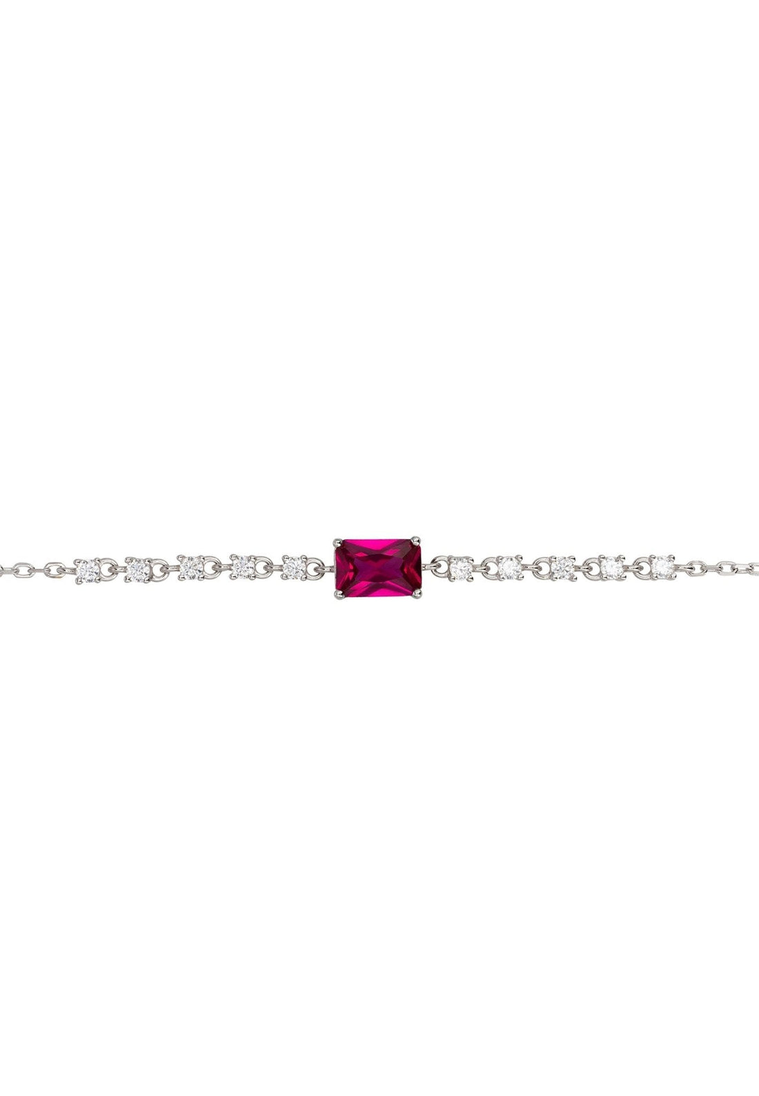 Claudia Gemstone Bracelet Silver Ruby