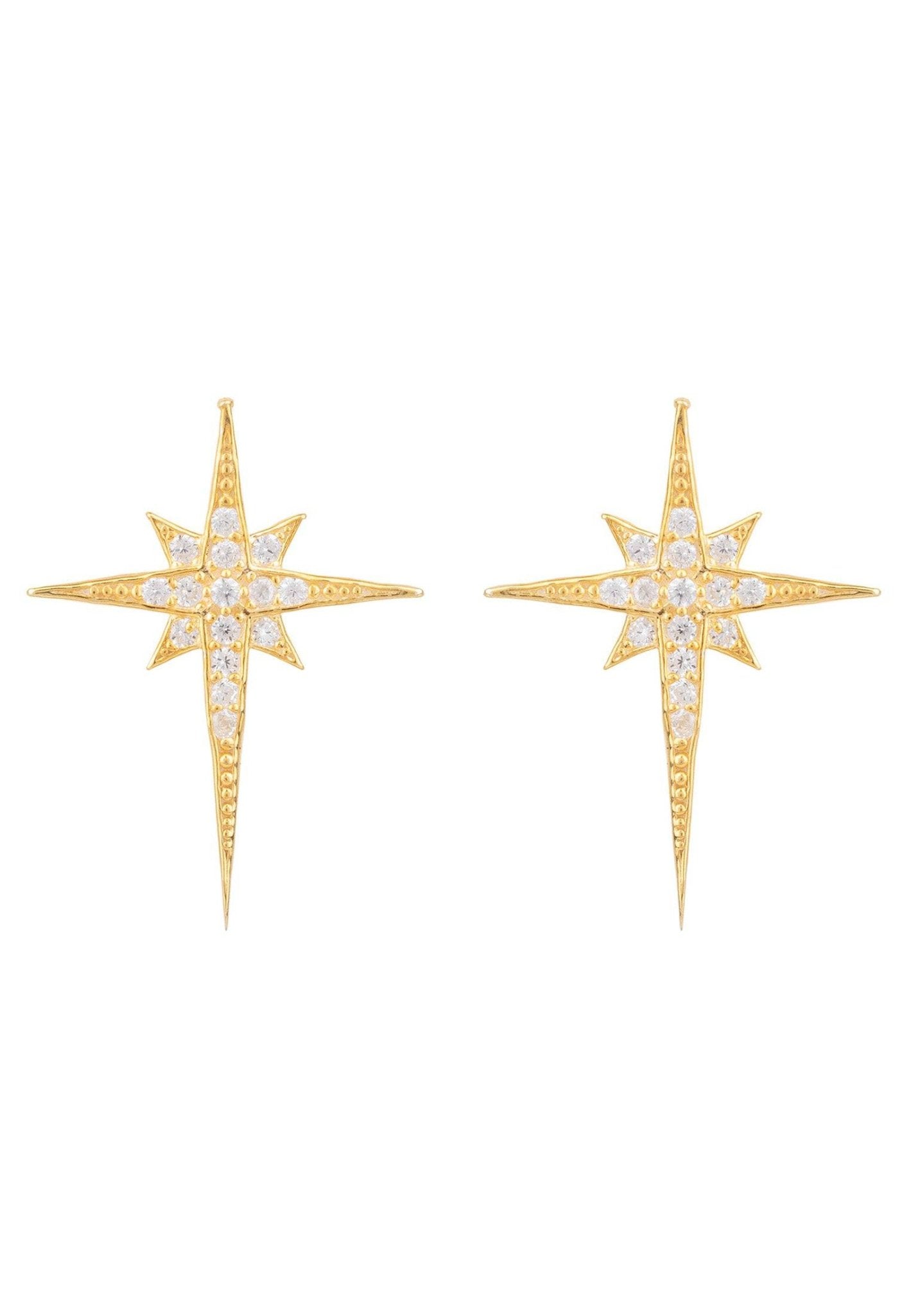 North Star Small Stud Earrings Gold