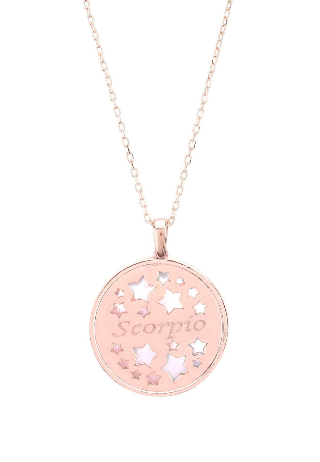 Zodiac Mother of Pearl Gemstone Star Constellation Pendant Necklace Scorpio