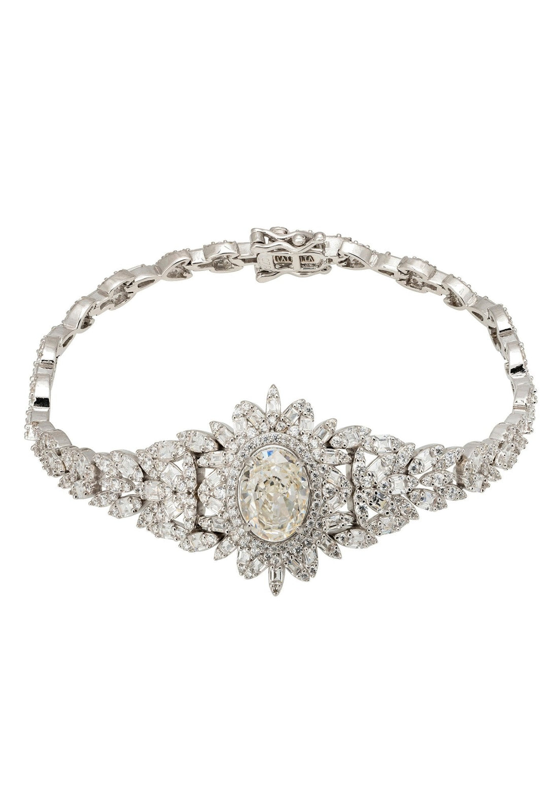 Arabesque Splendor Bracelet Moissanite Silver