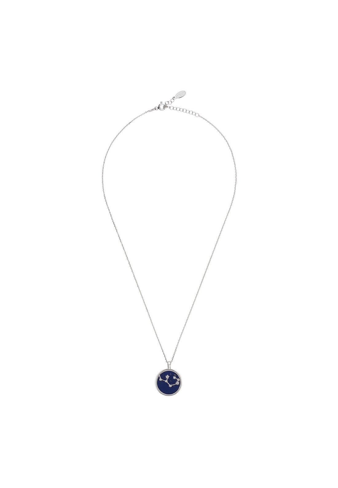 Zodiac Lapis Lazuli Gemstone Star Constellation Pendant Necklace Silver Sagittarius