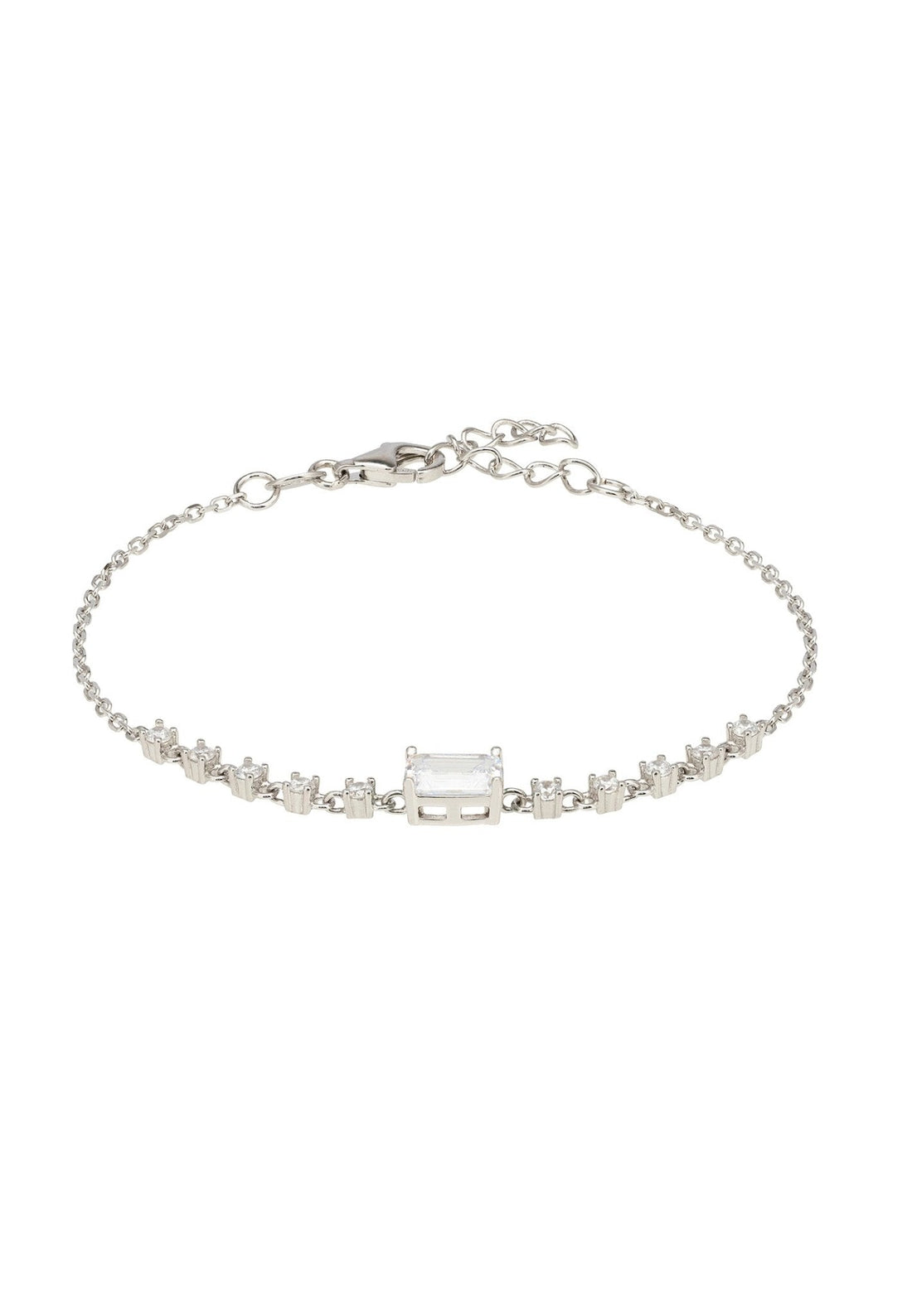 Claudia Gemstone Bracelet Silver Clear Quartz