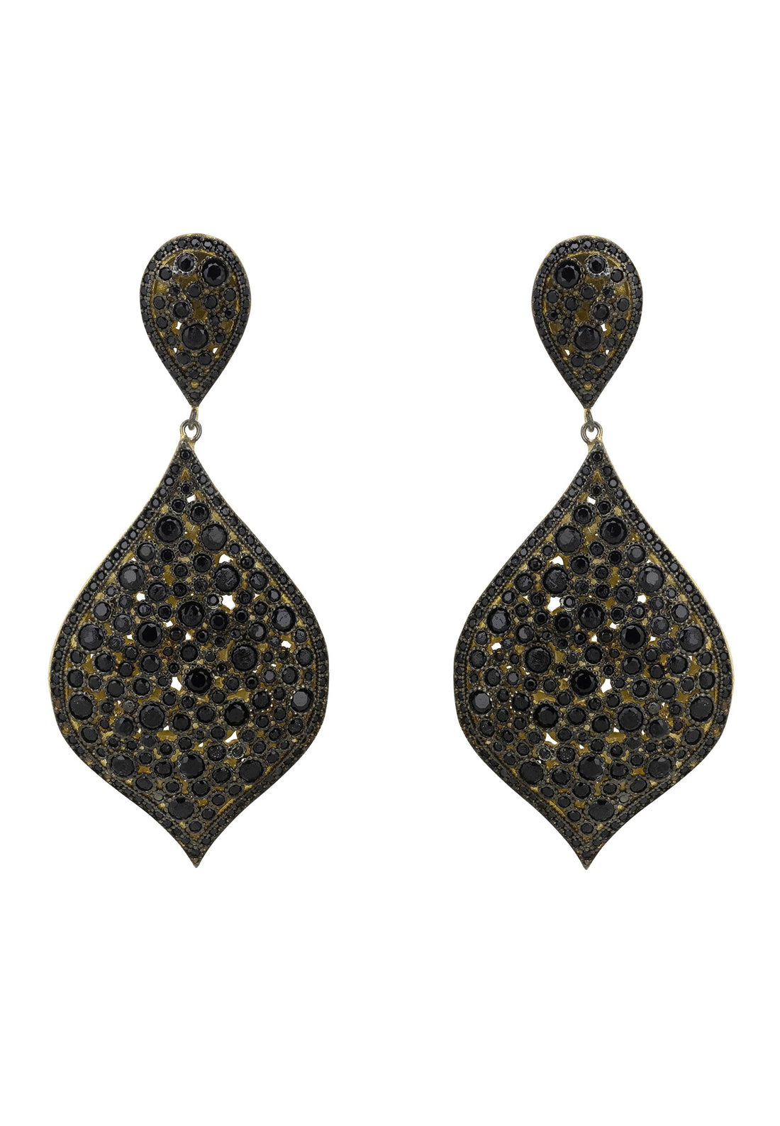 Arabian Nights Drop Earrings Black Gold