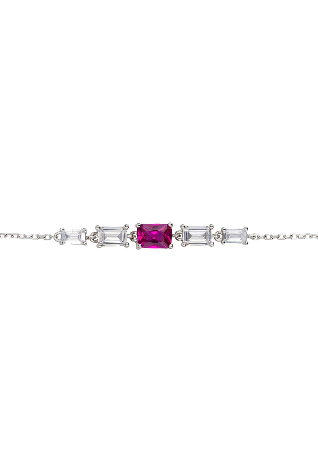 Clara Gemstone Bracelets Silver Ruby