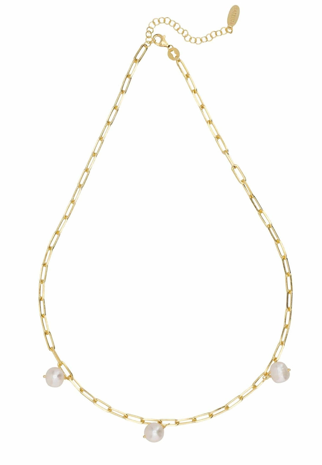 Amelia Three Pearl Necklace Gold