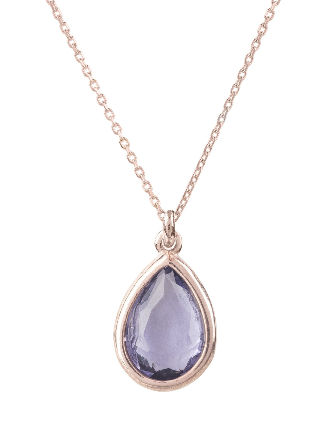 Pisa Mini Teardrop Necklace Rosegold Amethyst