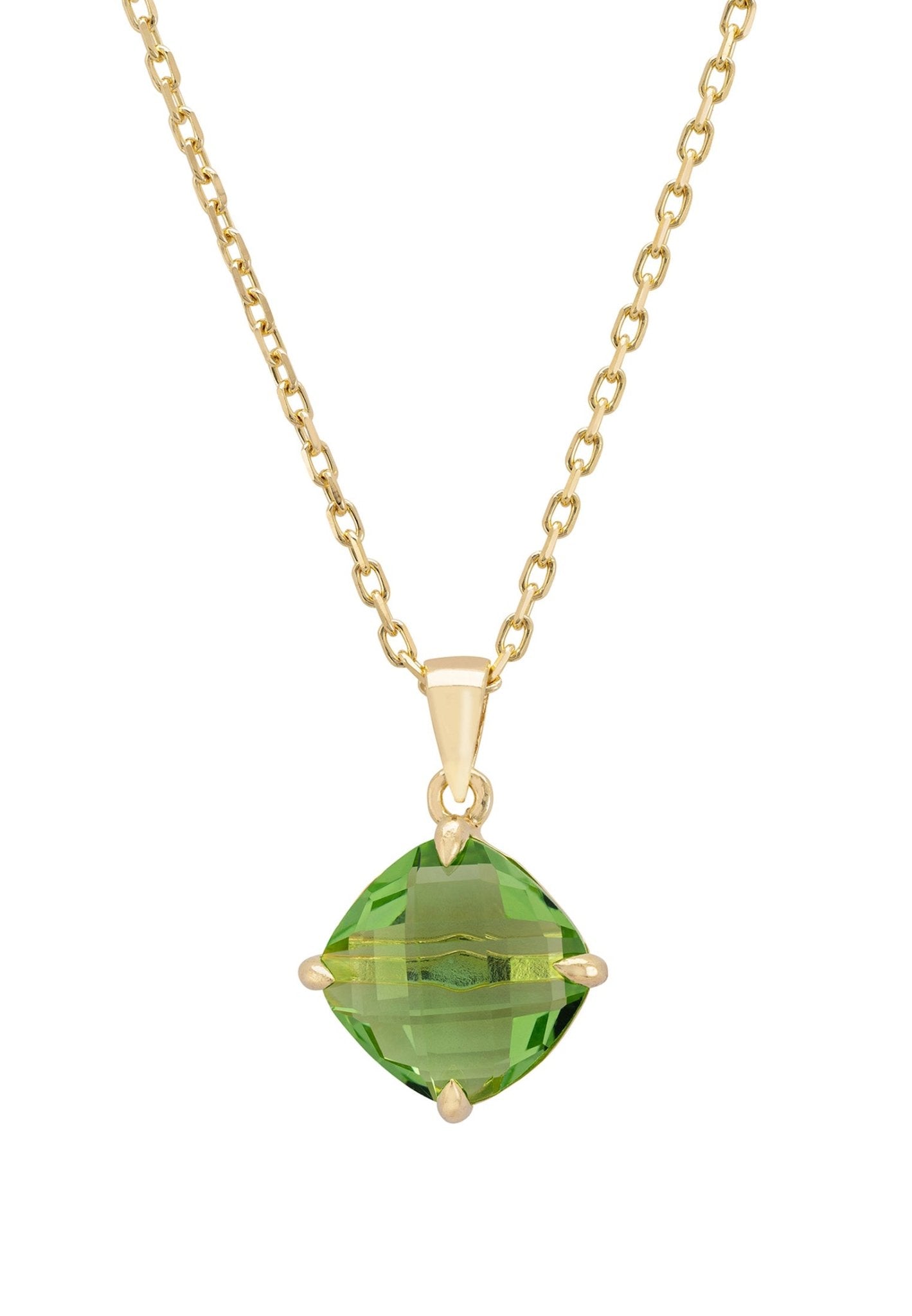 Empress Gemstone Necklace Gold Peridot