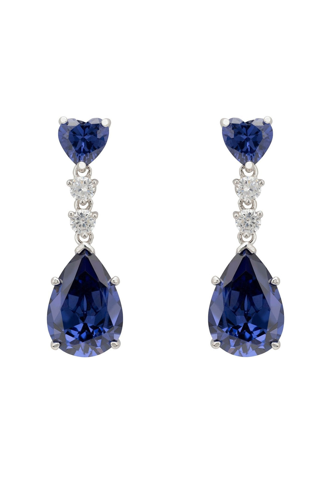 Augusta Tanzanite Teardrop Earrings Silver