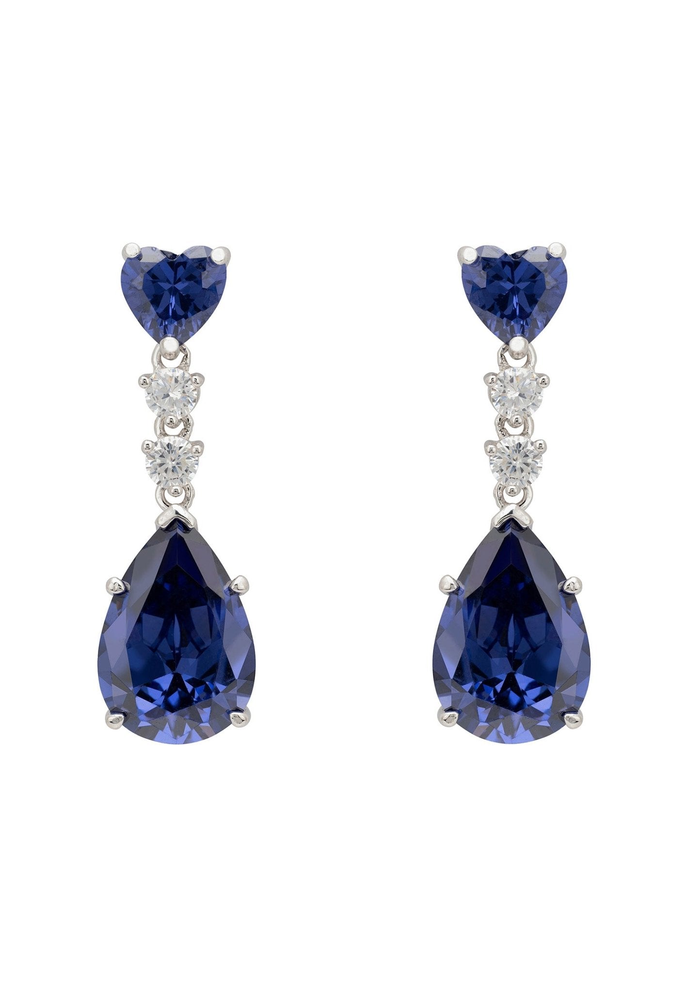 Augusta Tanzanite Teardrop Earrings Silver