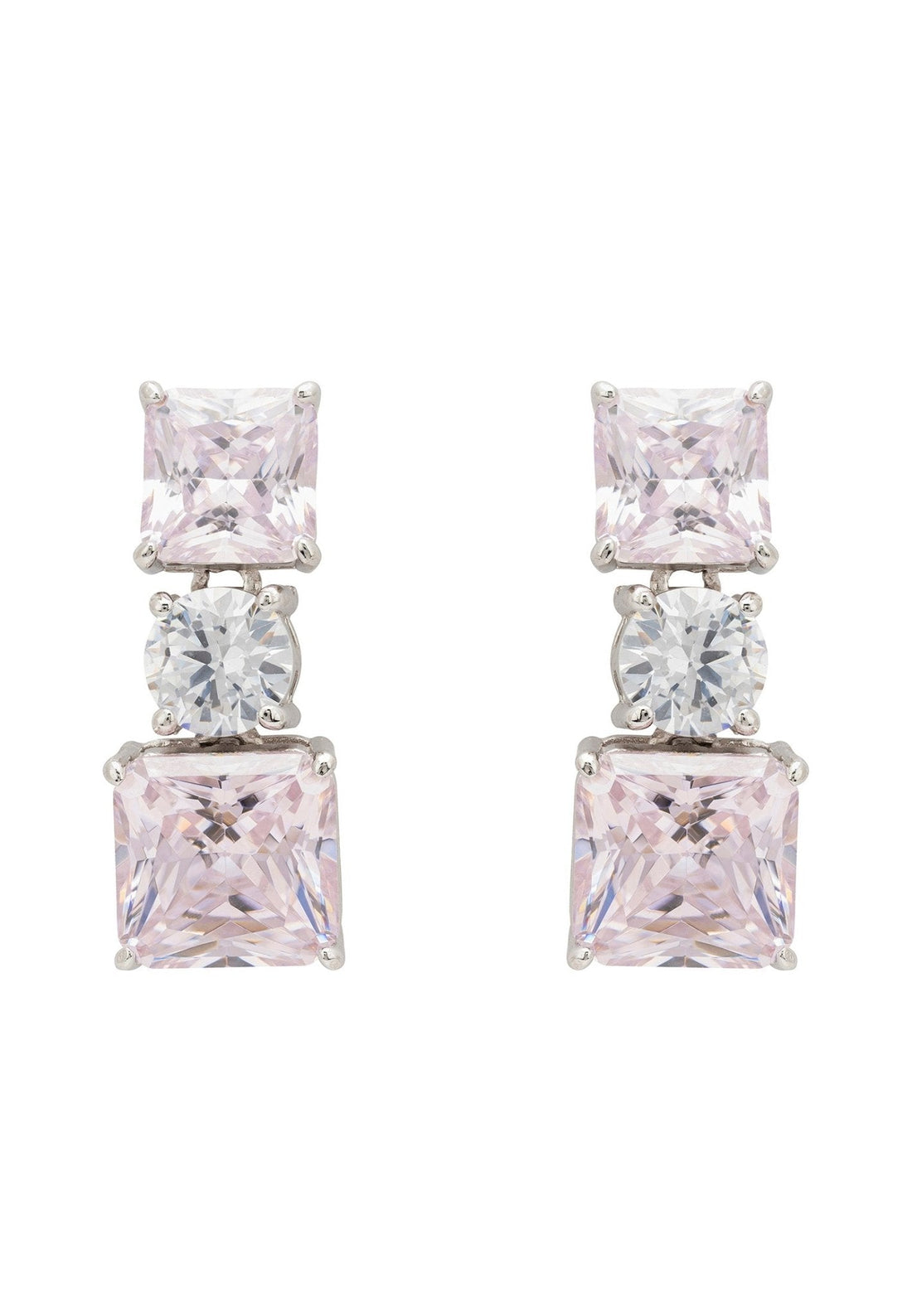 Penelope Drop Earrings Morganite Silver